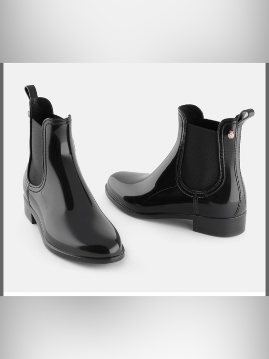 Lemon Jelly Shoes - Lemon Jelly Women’s ComfyBlack Gloss Chelsea Rain Boots